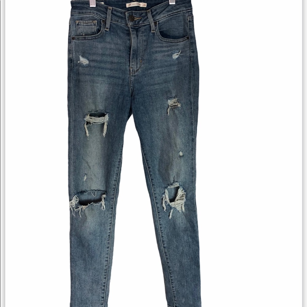 LEVIS 721 High Rise Distressed Skinny Jeans 26